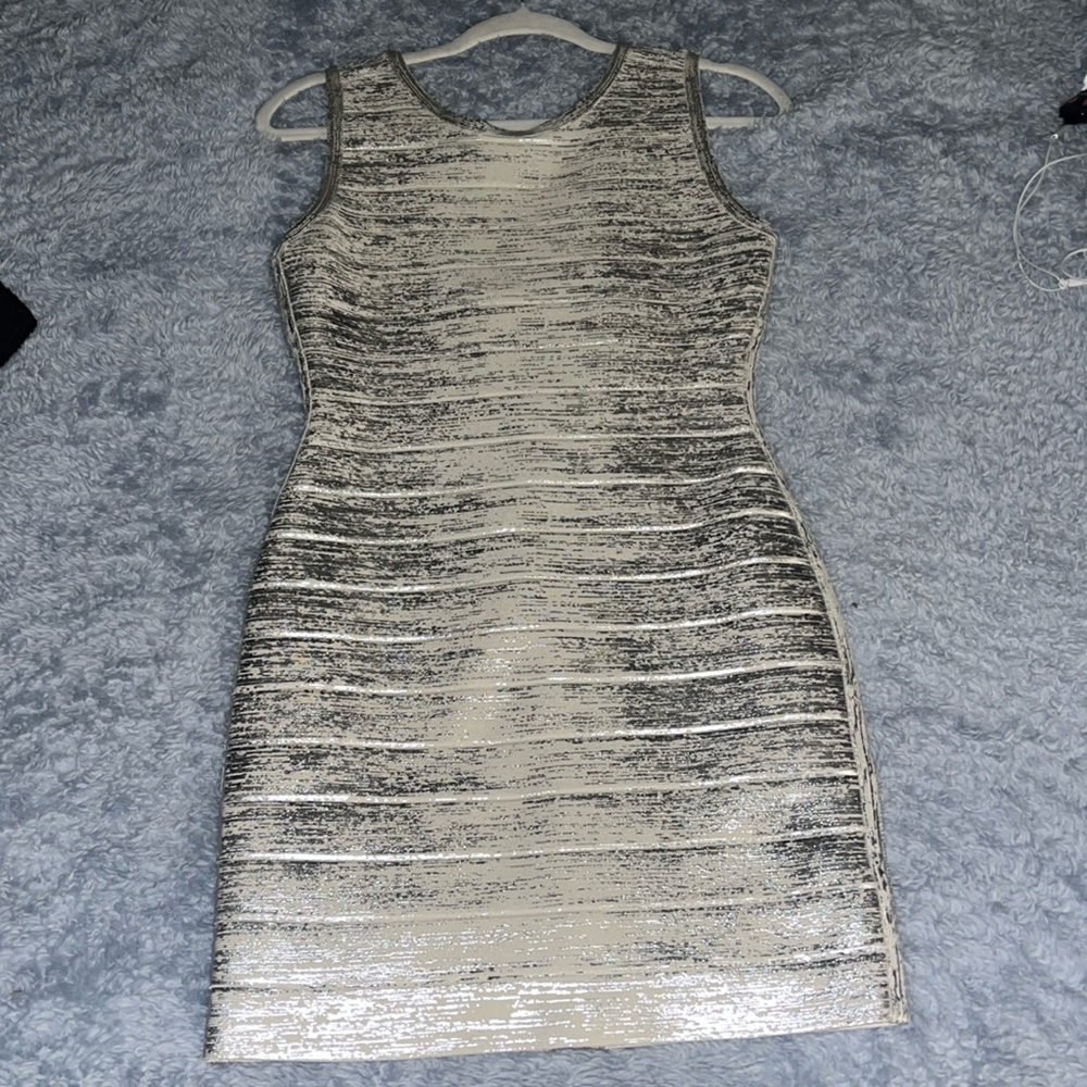 Adorable silver tight mini dress